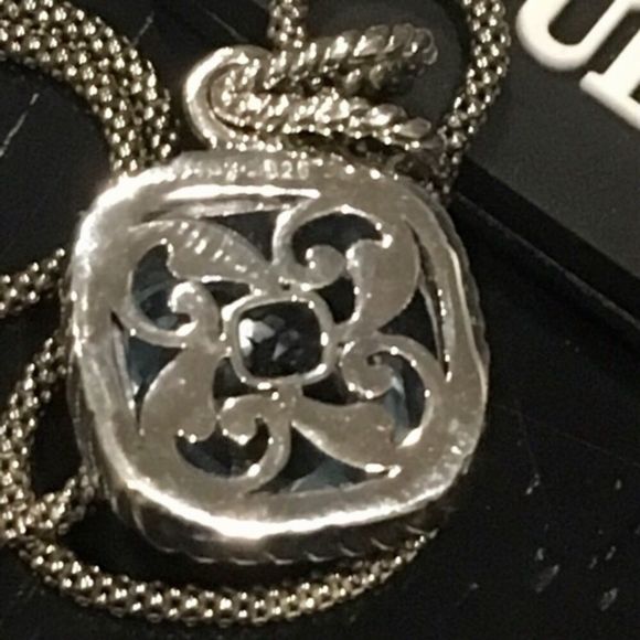 SAMUEL B Cushion Cut Blue Topaz & Popcorn Necklace - Picture 7 of 14